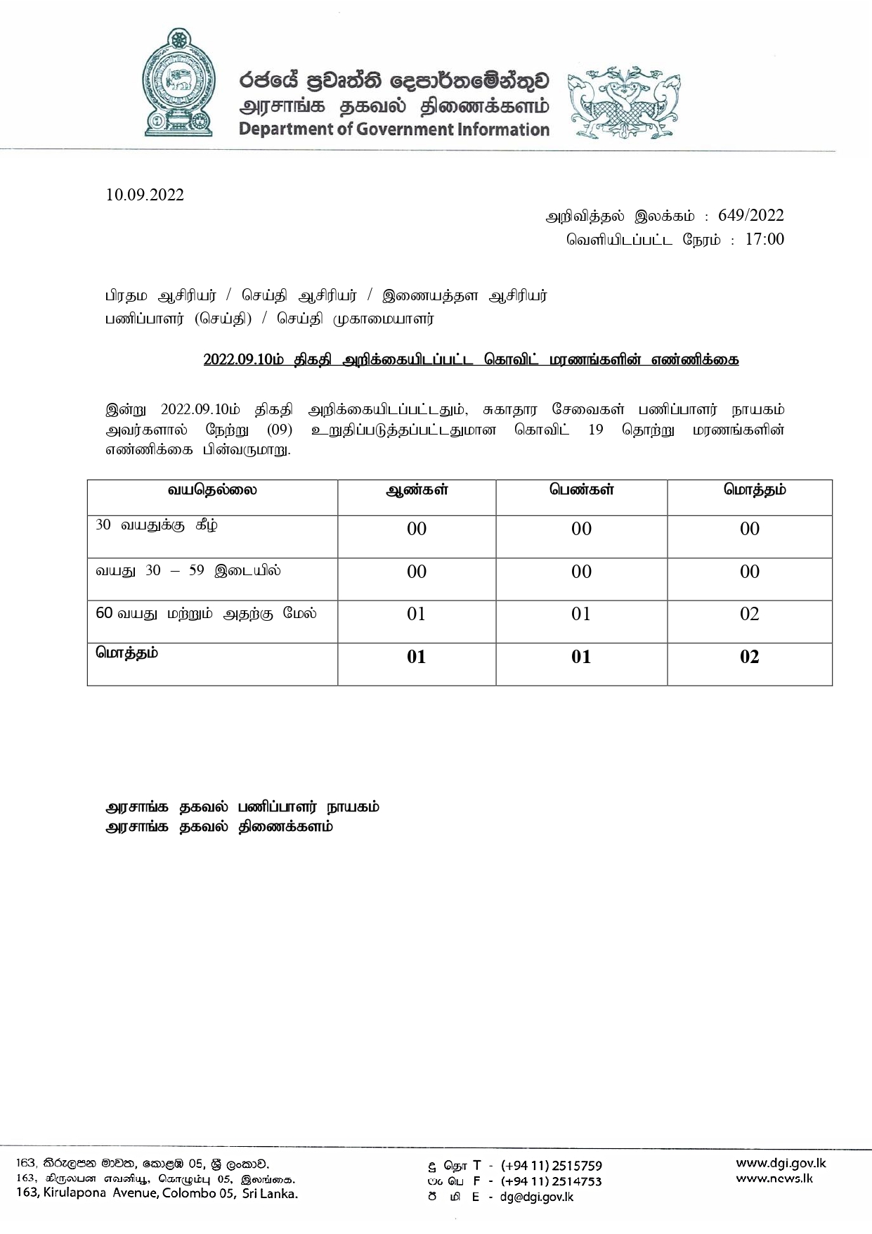 Release No 649 Tamil page 0001